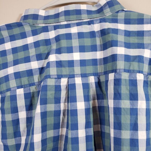 Tommy Bahama Shirt Mens XL Blue Green Plaid Hidden Collar Buttons Pima Cotton - Picture 7 of 8